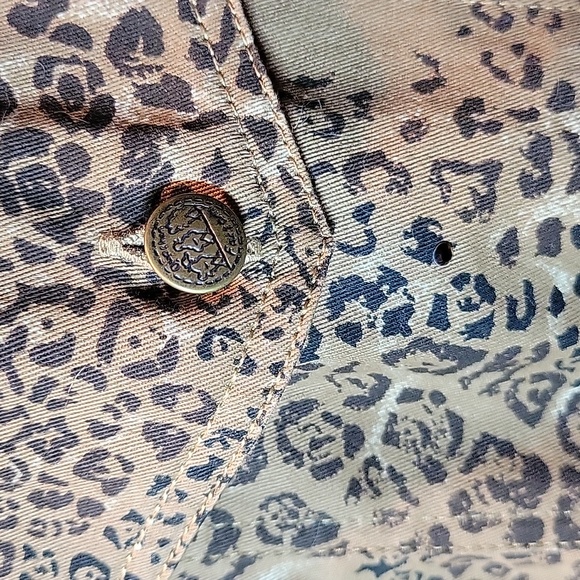 Quacker Factory Animal Leopard Print Rhinestone Embellished Jean Jacket 3X - Picture 5 of 7